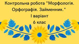 (*Копія) Самостійна робота "Морфологія. Орфографія. Займенник" І варіант