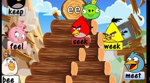 Презентація-гра для навчання читанню "Angry birds"
