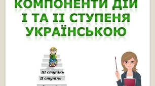 Презентації для учнів 5 класу "Компоненти дій І та ІІ ступеня українською"