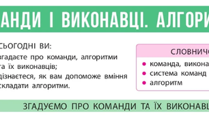 Конспект "Команди і виконавці. Алгоритми"
