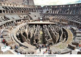 Римский, колизей, внутри. Колизей, италия, рим, это, один, колизей, flavian, flavio, anfiteatro, город, построен, engineering | CanStock