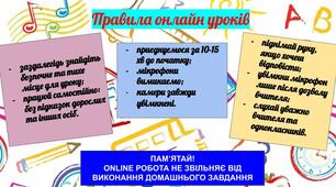Дидактичний матеріал "Правила онлайн уроку"