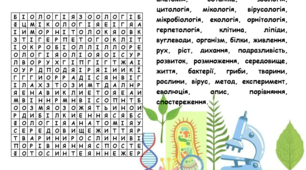 Філворди до кожного розділу. Біологія. 6 клас