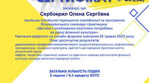 Всеукраїнський семінар-практикум з проблеми «Дитина з особливими освітніми потребами на уроці фізичної культури»
