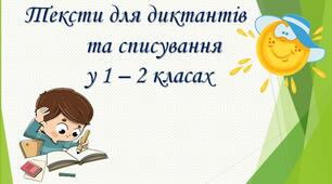 Презентація "Тексти для списування".