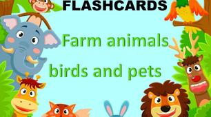 Flashcards "Farm animals, birds and pets"  Набір карток англійською мовою