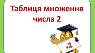 Таблиця множення і ділення на 2