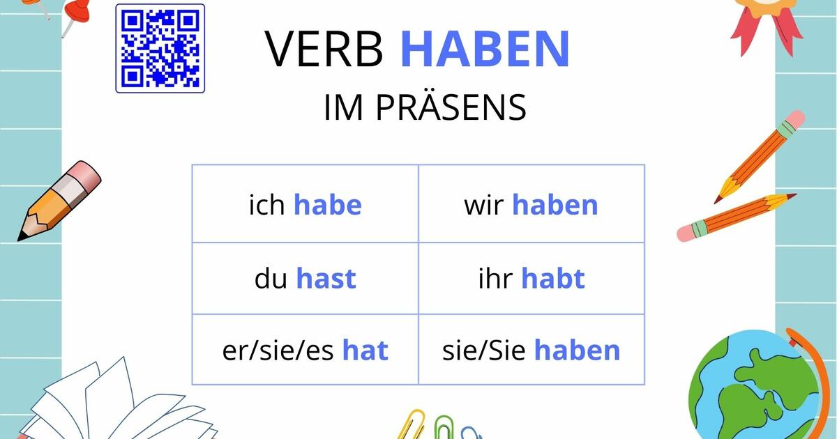 Verb Haben картка відмінювання дієслова інтерактивна гра Інші