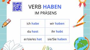 Verb HABEN (картка відмінювання дієслова+ інтерактивна гра)