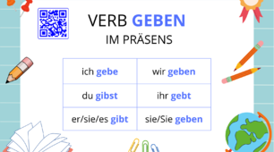 Verb GEBEN (картка відмінювання дієслова+ інтерактивна гра)