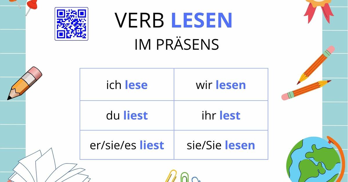 Verb LESEN (картка відмінювання дієслова+ інтерактивна гра) | Інші ...