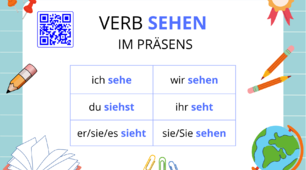 Verb SEHEN (картка відмінювання дієслова+ інтерактивна гра)