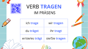 Verb TRAGEN (картка відмінювання дієслова+ інтерактивна гра)