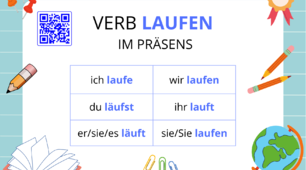 Verb LAUFEN (картка відмінювання дієслова+ інтерактивна гра)