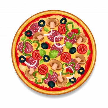 Pizza Savoureuse Ronde Colorée | Vecteur Gratuite | Pizza art, Pizza drawing, Pizza vector