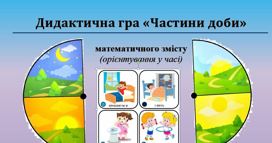 Дидактична гра "Частини доби" | Ілюстрації. Гра