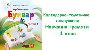 Календарно-тематичне планування. Навчання грамовоти 1 клас. ( до підручника М. С. Вашуленко)
