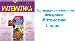 Календарно-тематичне планування. Математика 1 клас. ( до підручника Н. О. Будна)