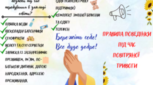 Брошура "Правила поведінки під час повітряної тривоги"