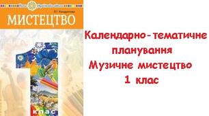 Календарно-тематичне планування. Музичне мистецтво 1 клас. (Л. Г. Кондратова)