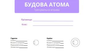 Тренувальна вправа з хімії 8 клас з теми "Будова атома"