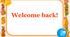 Презентація "Welcome back 1"