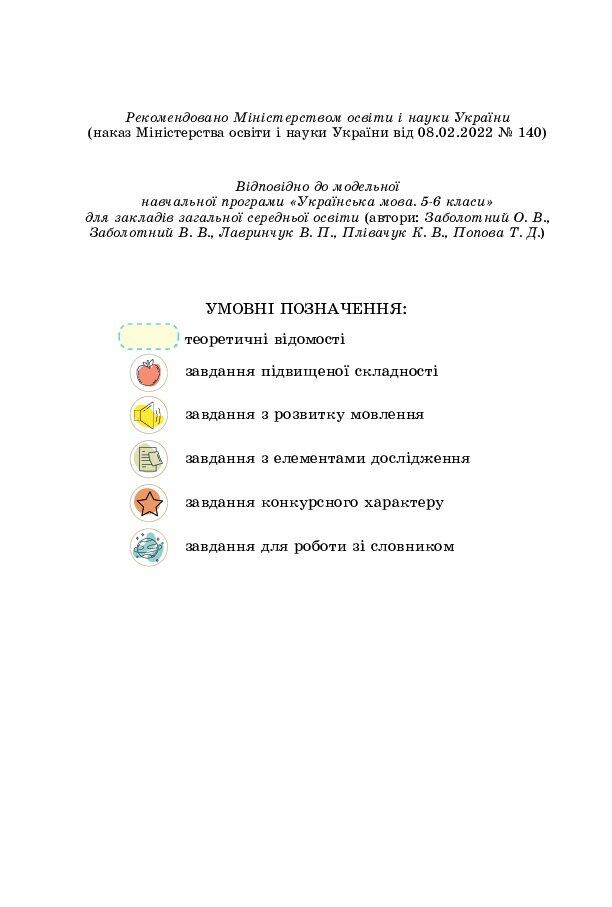Підручник 5 клас НУШ автор Заболотний | . Українська мова