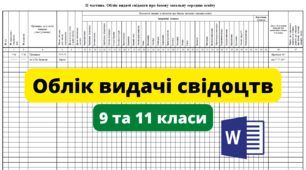 Сторінки журналу обліку видачі свідоцтв випускників у Word