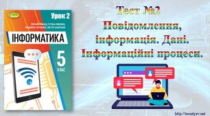 5 клас НУШ. Повідомлення, інформація. Дані. Інформаційні процеси.