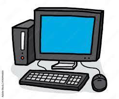 desktop computer / cartoon vector and illustration, hand drawn style, isolated on white background. Stock Vector | Adobe Stock
