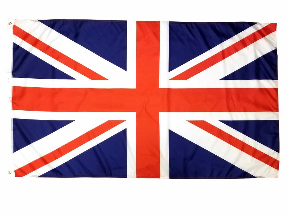 3x5 British Flag with Two Brass Grommets 100% Polyester , UK Flag , United Kingdom Flag , Union Jack Flags , English Flag England Flag Union Flag 3x5 English Flag United Kingdom