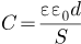 https://latex.onlinetestpad.com/14/black/C%20%3D%20%5Cfrac%7B%CE%B5%CE%B5_%7B0%7Dd%7D%7BS%7D