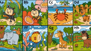 Colored English alphabet | Кольорова англійська абетка