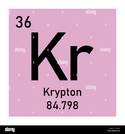Kriptón símbolo químico Imagen Vector de stock - Alamy