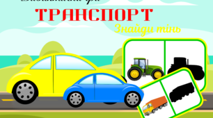 Дидактична гра "Транспорт. Знайди тінь"