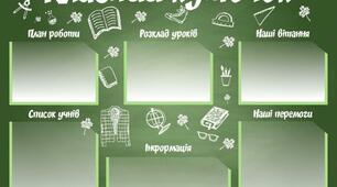Матеріали в класний куточок. Графік чергування учнів, універсальний, не прив'язаний до дати+Вітаємо іменинника