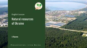 Презентація на тему «Natural resources of Ukraine» («Природні ресурси України») до уроку англійської мови у 8 класі.