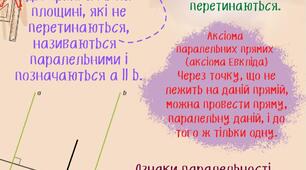 Картки для уроків з геометрії на тему "Найпростіші геометричні фігури. Взаємне розміщення прямих на площині""