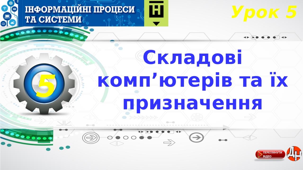 Урок 5 Складові комп’ютерів та їх призначення 5