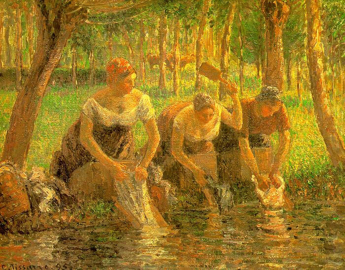 Камиль Писсарро - Прачки, Эраньи-сюр-Эпт, 1895: Описание произведения | Артхив