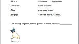 Діагностична робота "Пізнаємо  світ науки" (за модельною програмою Д. Біди)