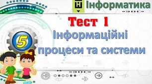 Інформатика 5 клас. Тест 1