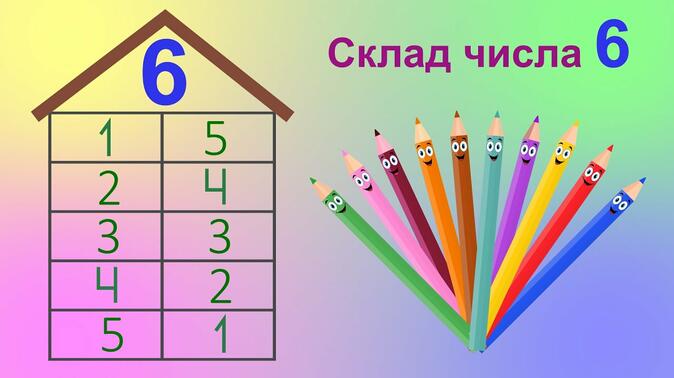 Склад числа 6. Вивчаємо склад числа 6. Математика для дошкільнят та першокласників. - YouTube