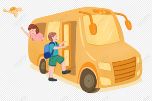 Children Take School Bus To School Free PNG And Clipart Image For Free Download - Lovepik | 401539479
