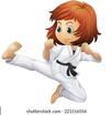 Illustration Young Girl Doing Karate On: стоковая векторная графика (без лицензионных платежей), 191534330 | Shutterstock