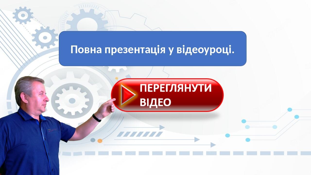 Повна презентація у відеоуроці.