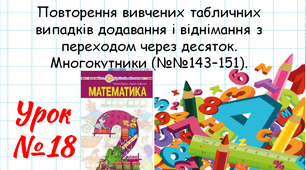 Математика 2 клас. Презентації уроків до підручника Н. О. Будна. Урок 18 (№№143–151)