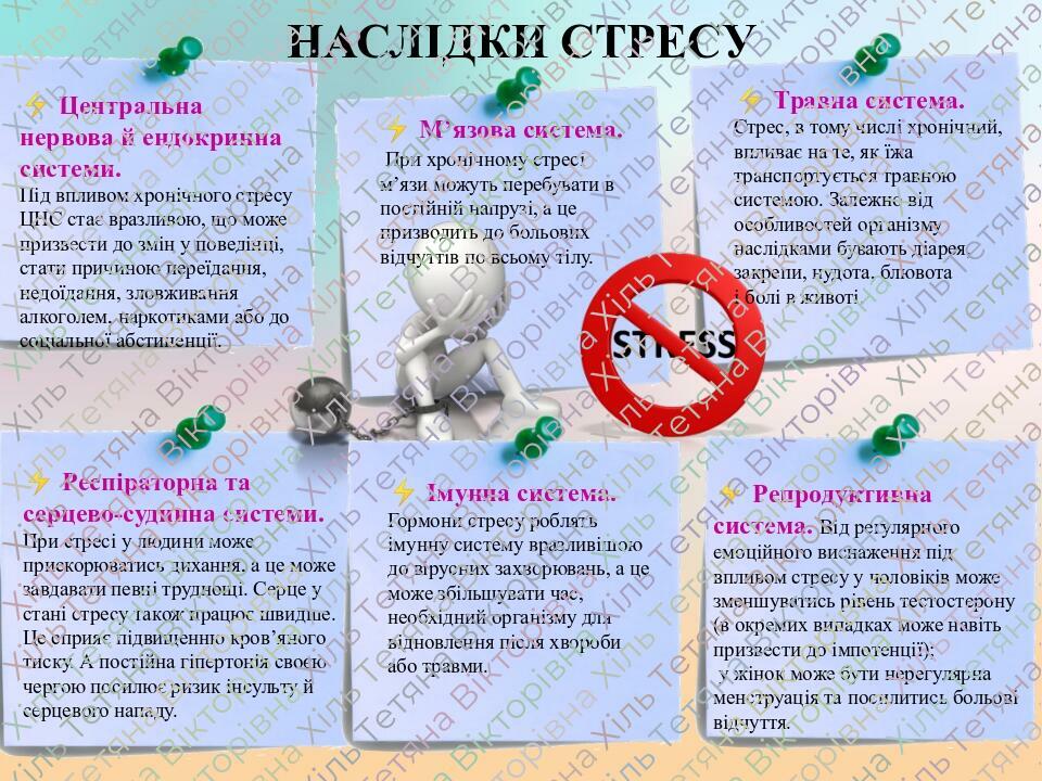НАСЛІДКИ СТРЕСУ ⚡️ Центральна нервова й ендокринна системи. Під впливом хронічного стресу ЦНС стає вразливою, що може призвести до змін у поведінц...