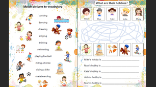 Worksheets| Hobbies| 7 робочих листів